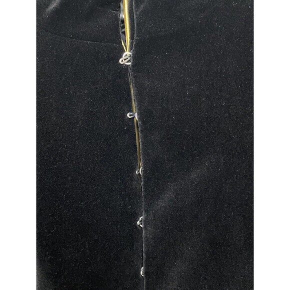 Brandon Thomas Sz 12 Black Velvet Long Coat Military Gothic Steampunk Victorian - Picture 14 of 16